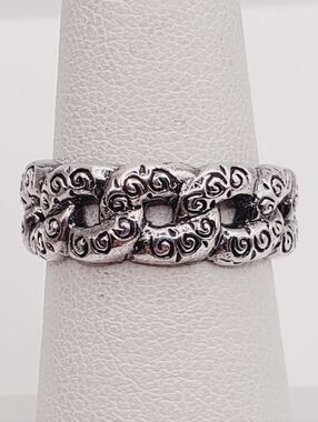 925 Sterling Silver Link Design Ring